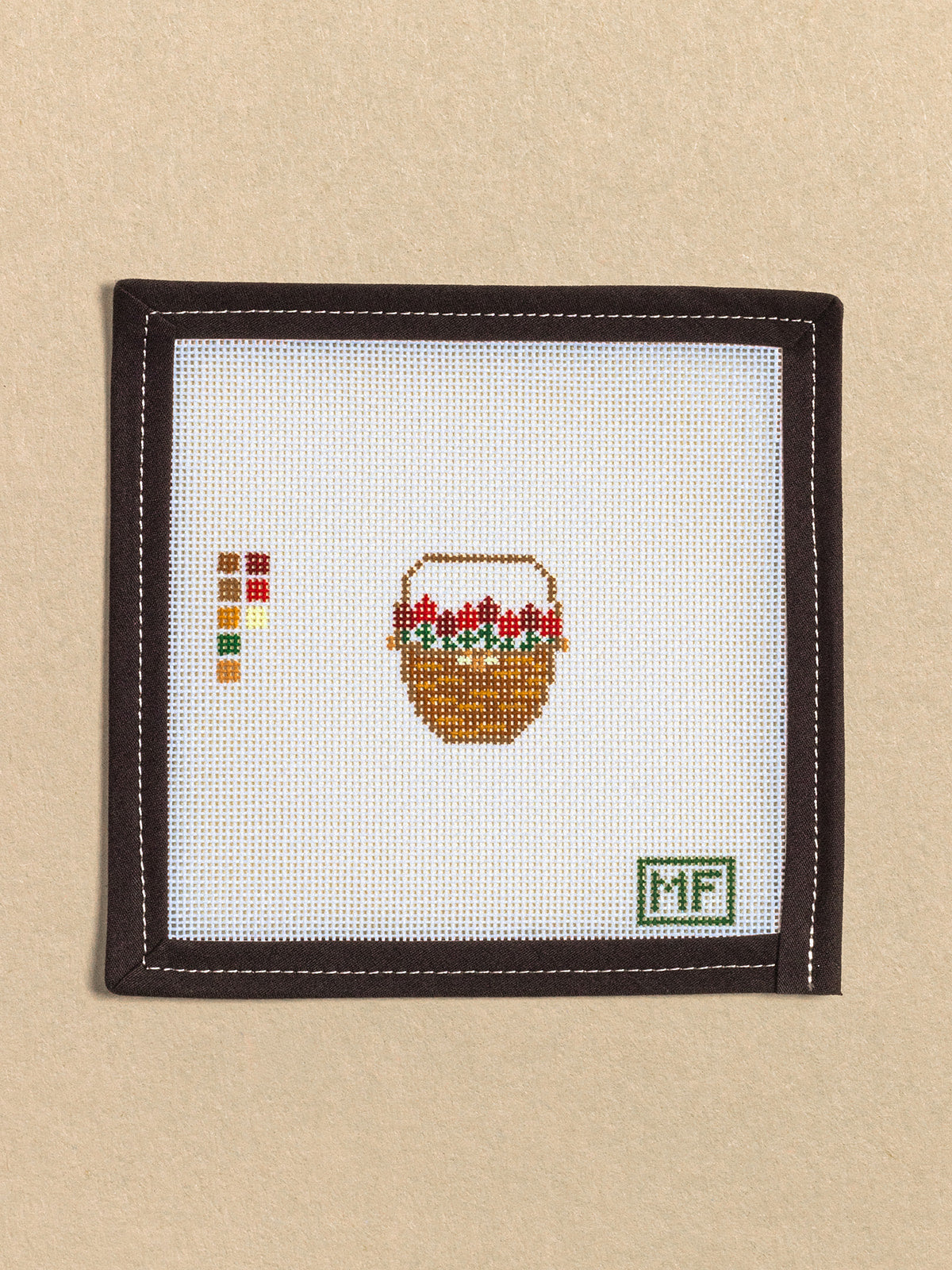 Lightship Basket with Red Flowers Mini