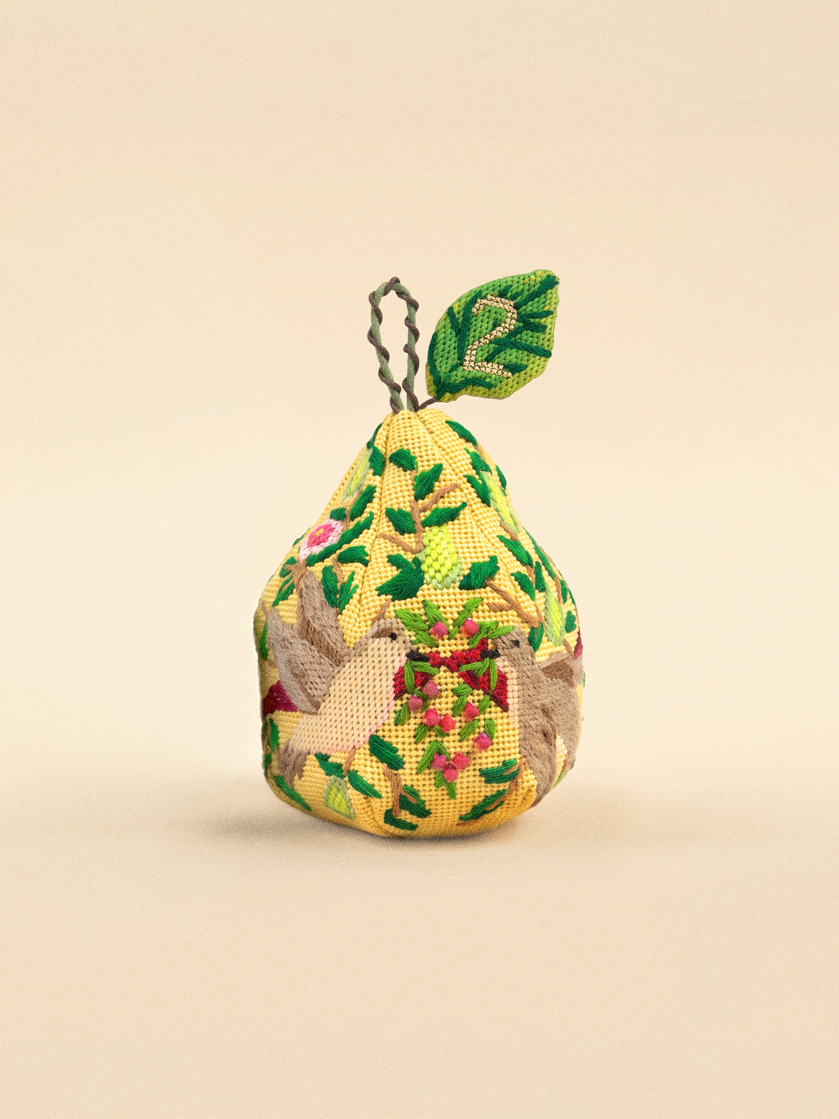 Twelve Days of Christmas 3D Pears — The Full Stitch Along Bundle (12 Canvases + Stitch Guide)
