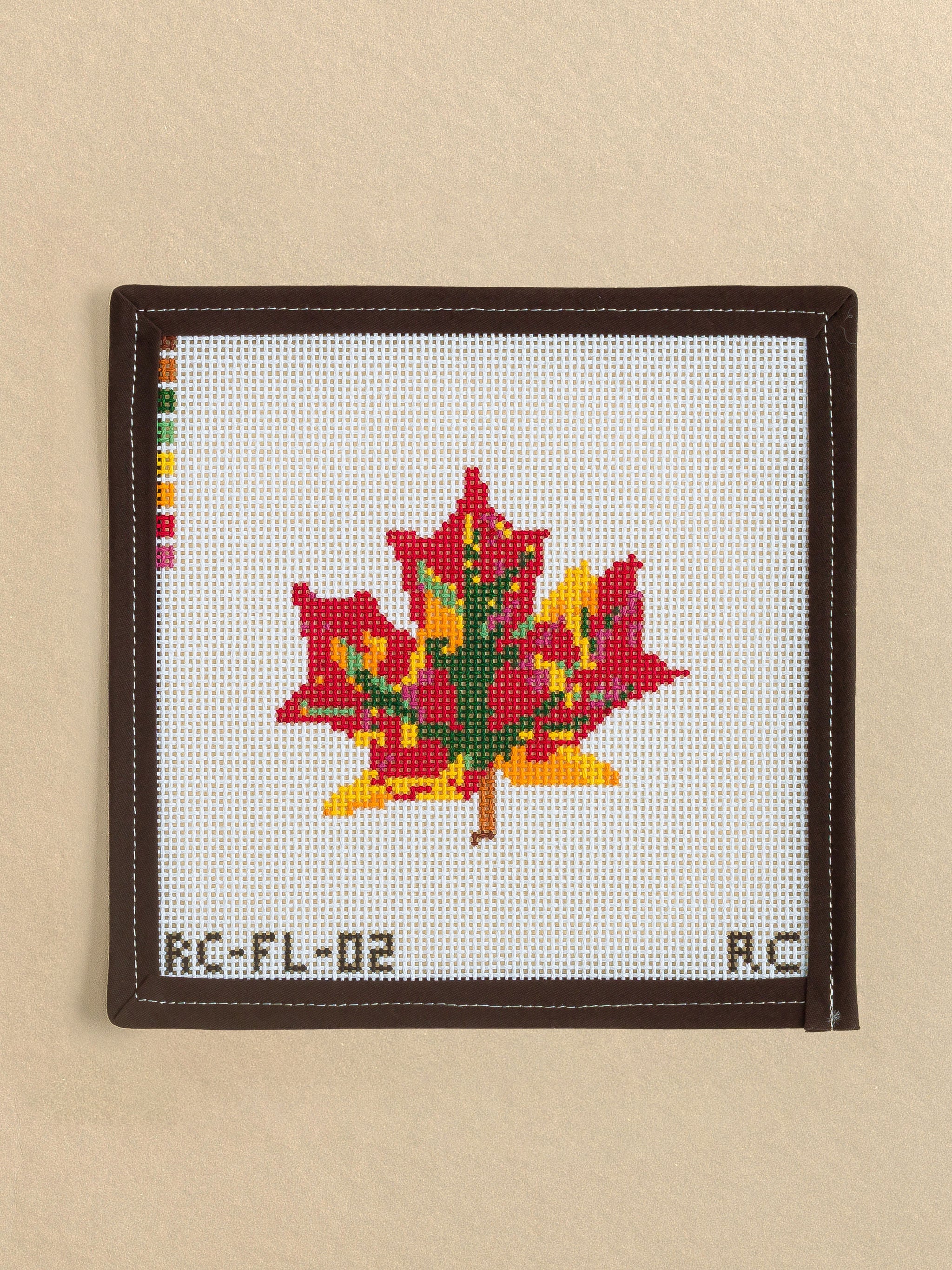Almost Christmas Leaf needlepoint canvas by RenniCo