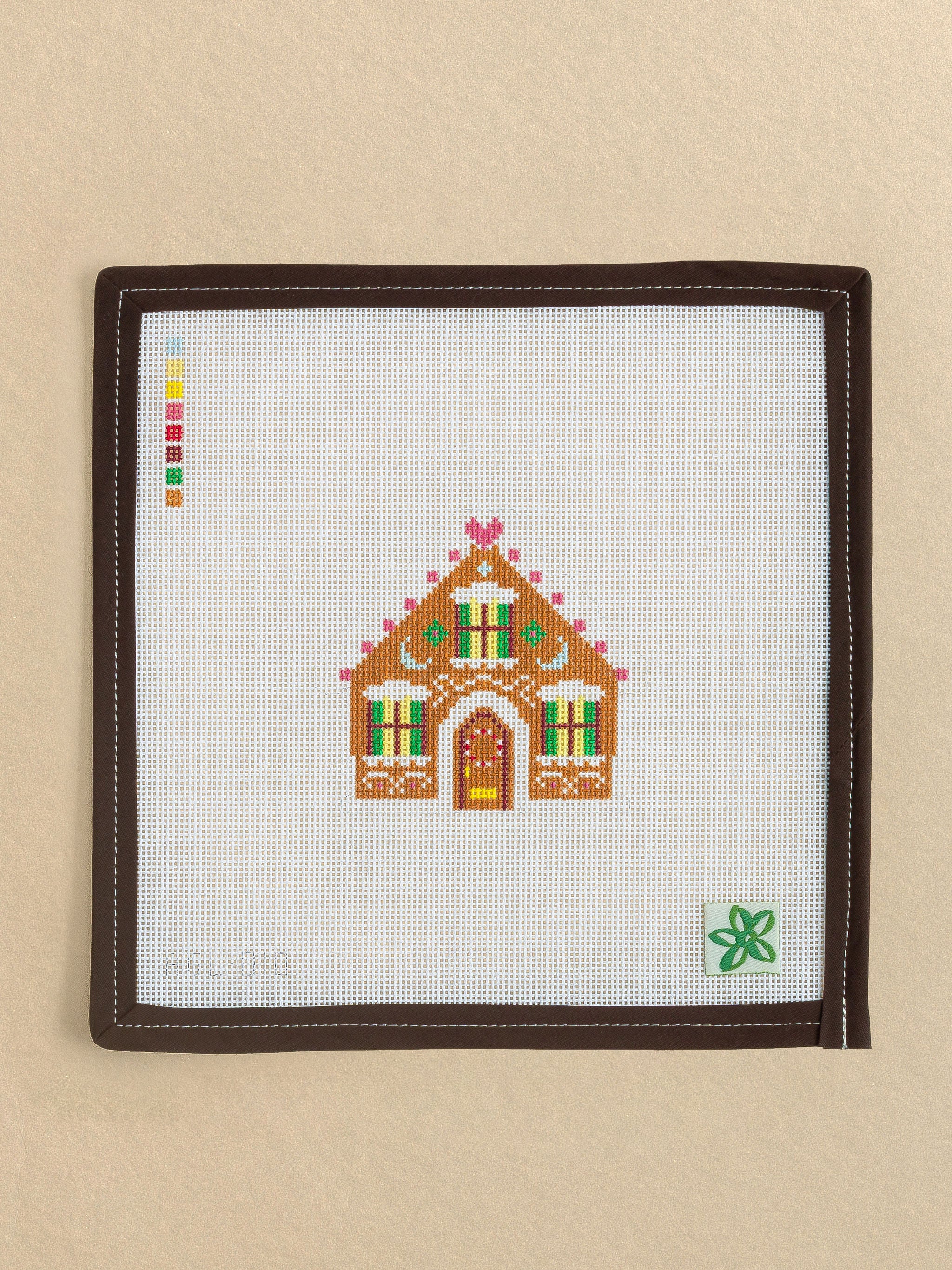 Gingerbread House needlepoint canvas by Dogwood Needlepoint