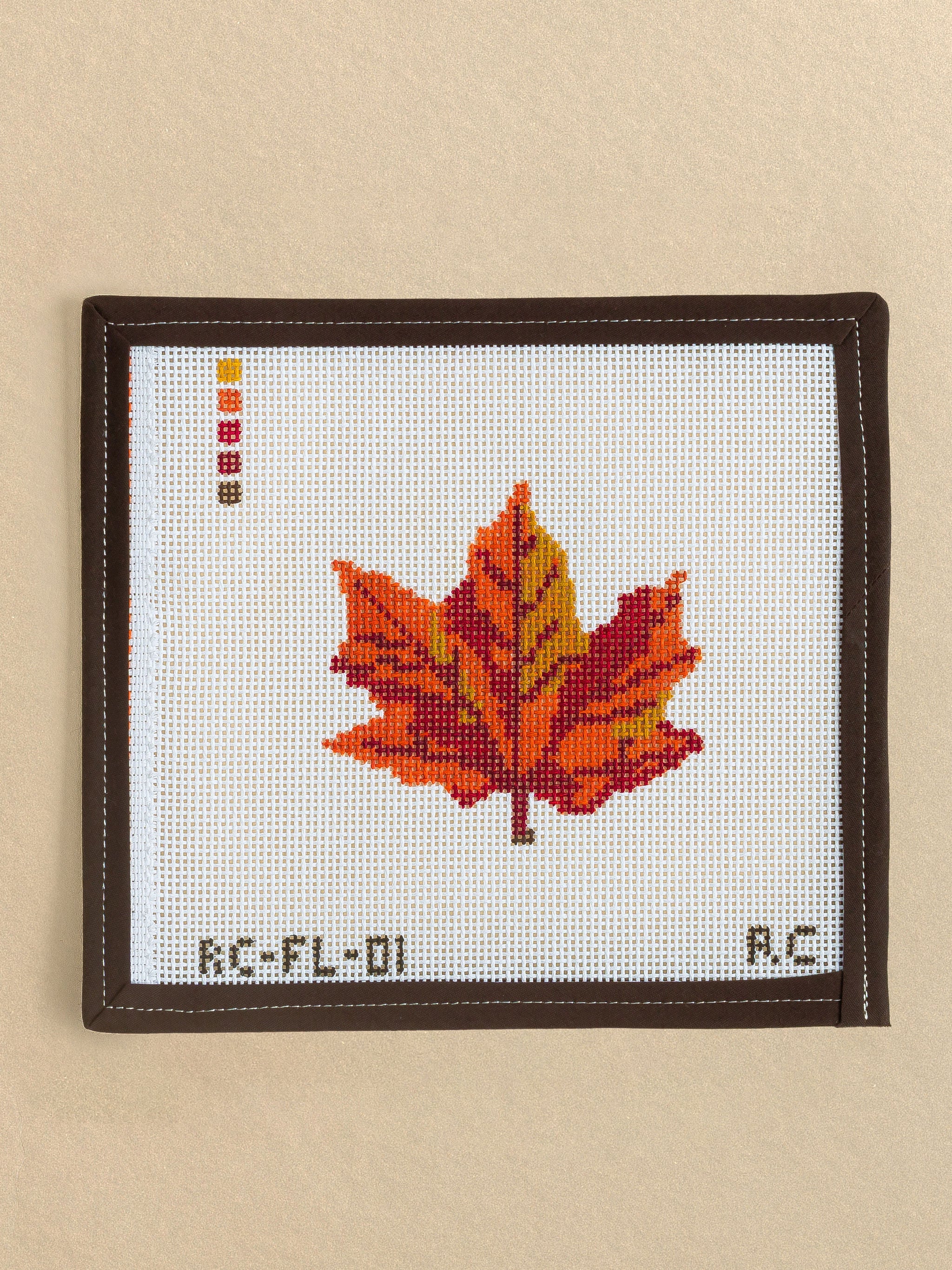 Dreaming Of Fall Leaf needlepoint canvas by RenniCo