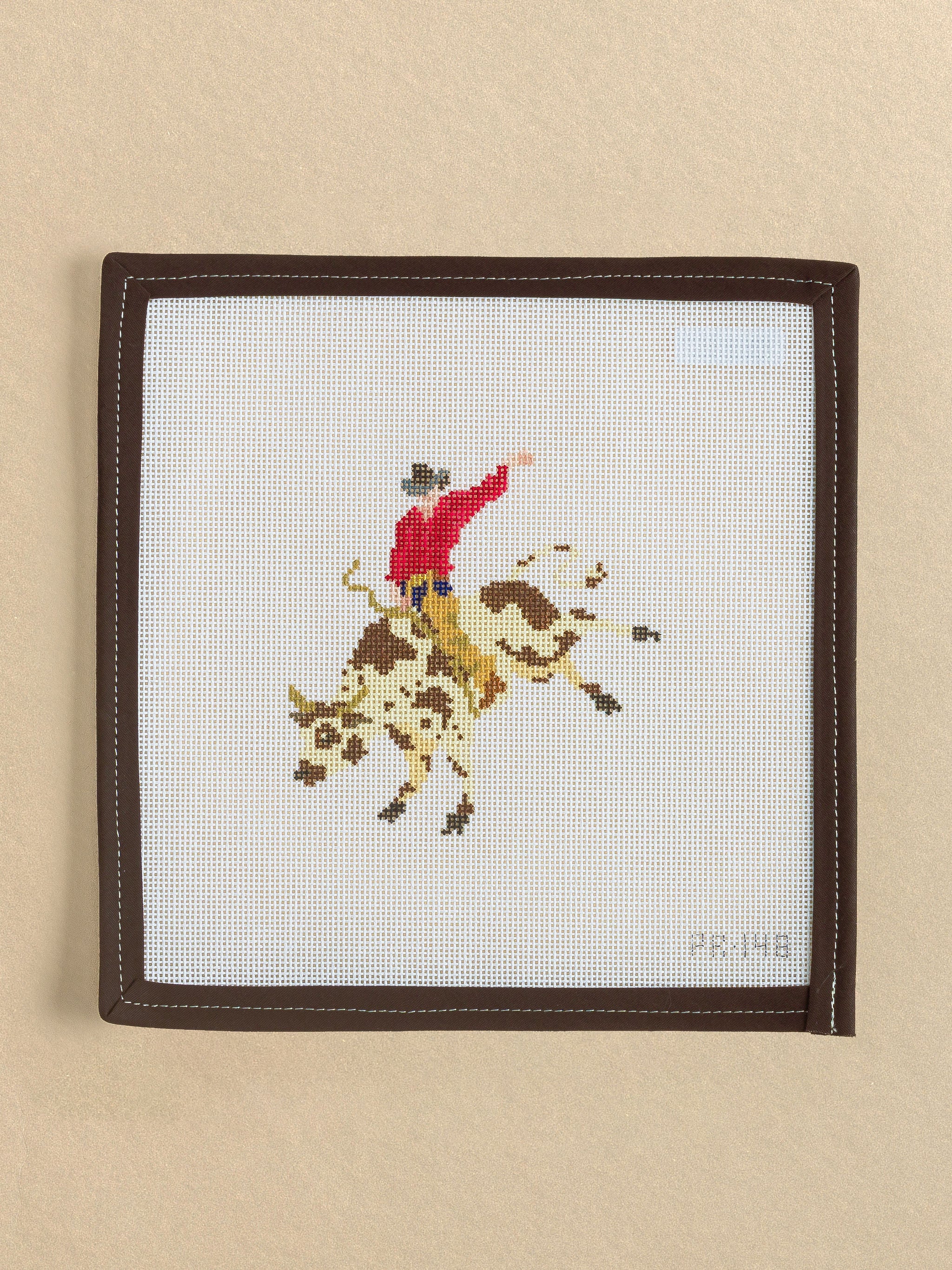 Bull Rider needlepoint canvas by Pip & Roo