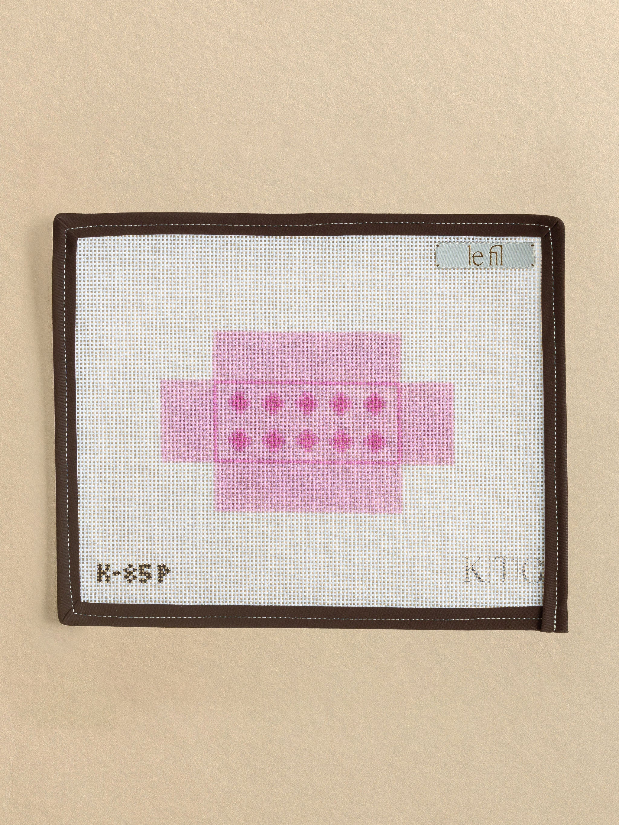 Pink 3D Brick needlepoint canvas by K.T.G. Needlepoint