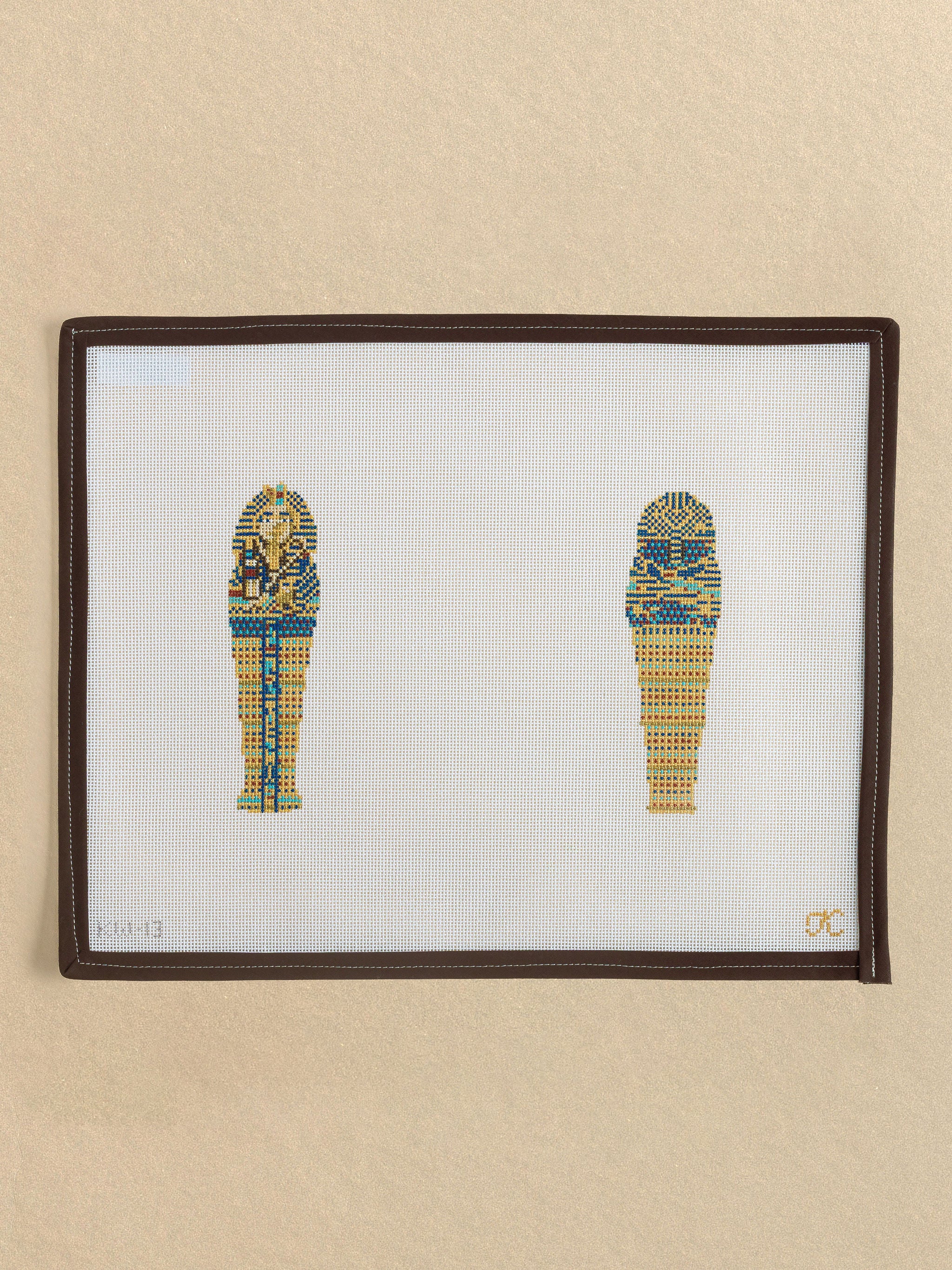 Double Sided King Tut needlepoint canvas by Kate Woodward