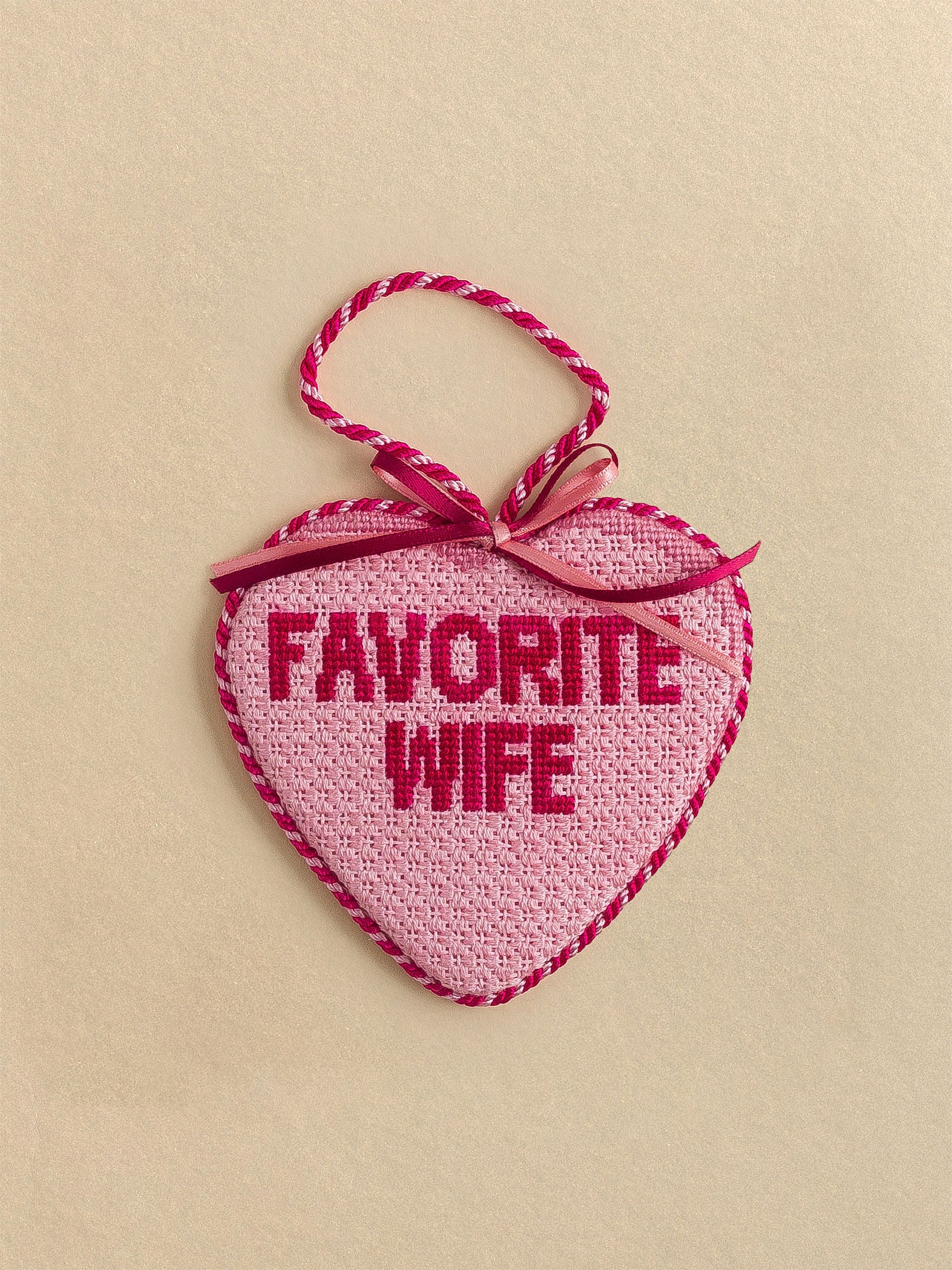 Favorite Wife Candy Heart needlepoint canvas by Froopy Designs