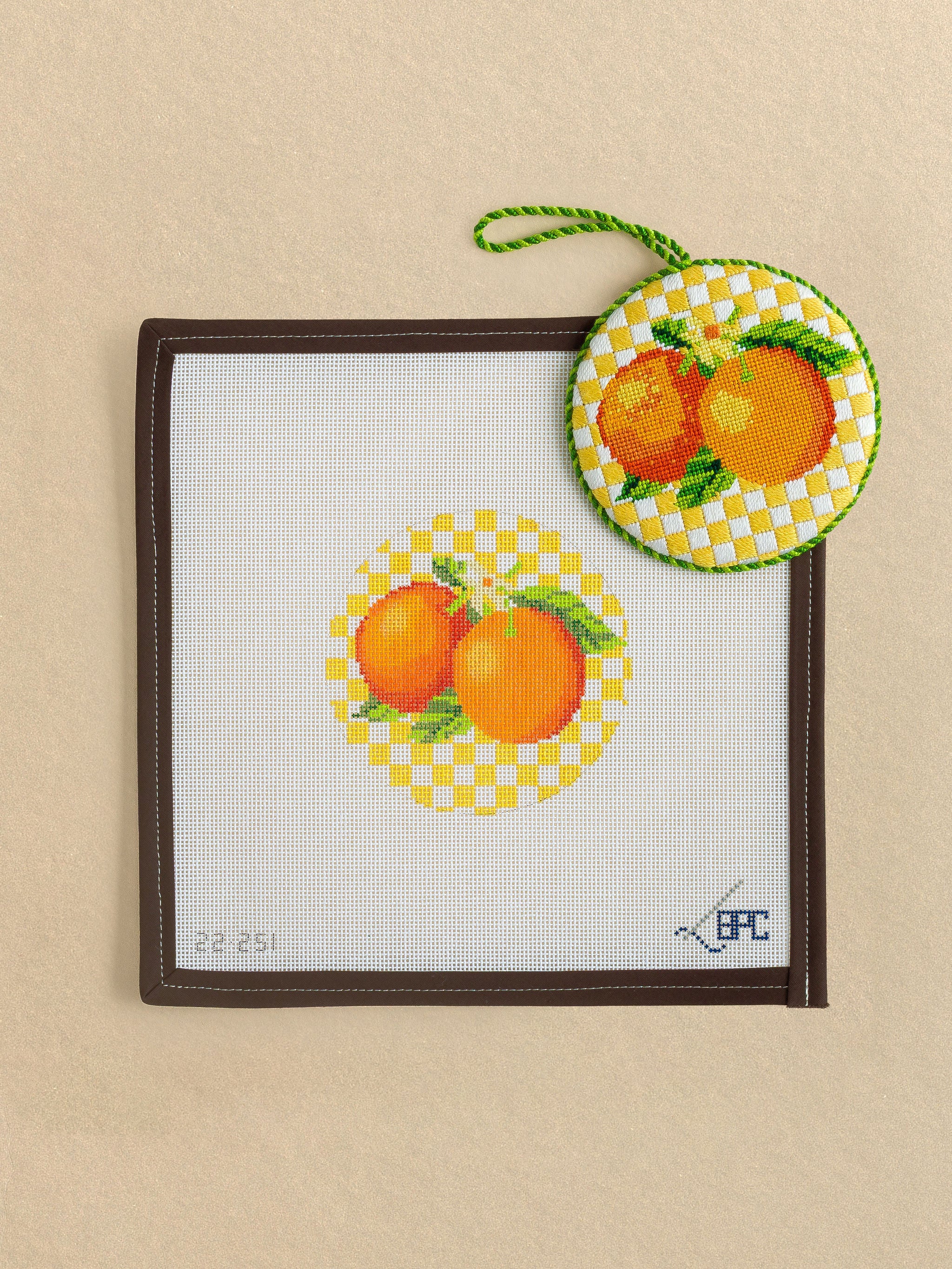 Oranges needlepoint canvas by Blueberry Point Canvas
