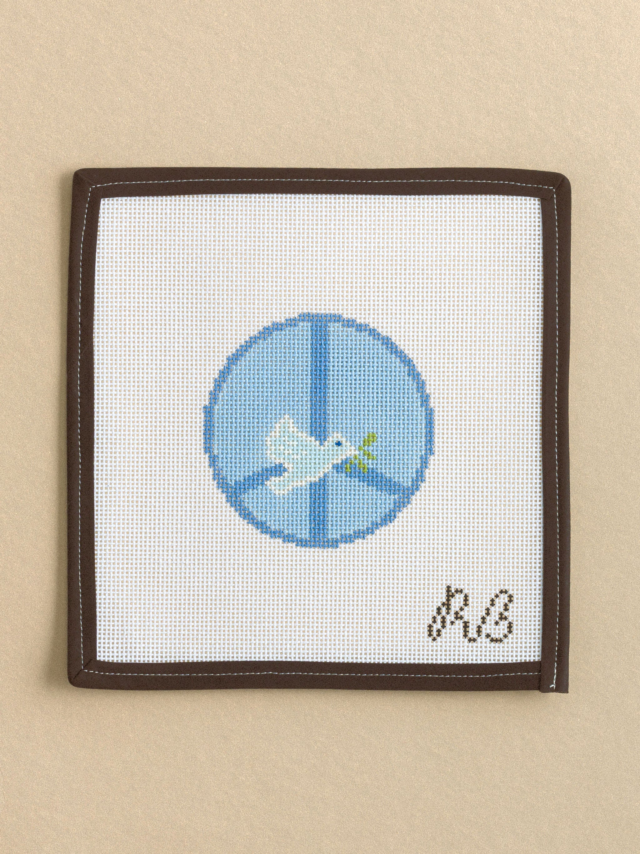 Shalom Dove needlepoint canvas by Rachel Barri