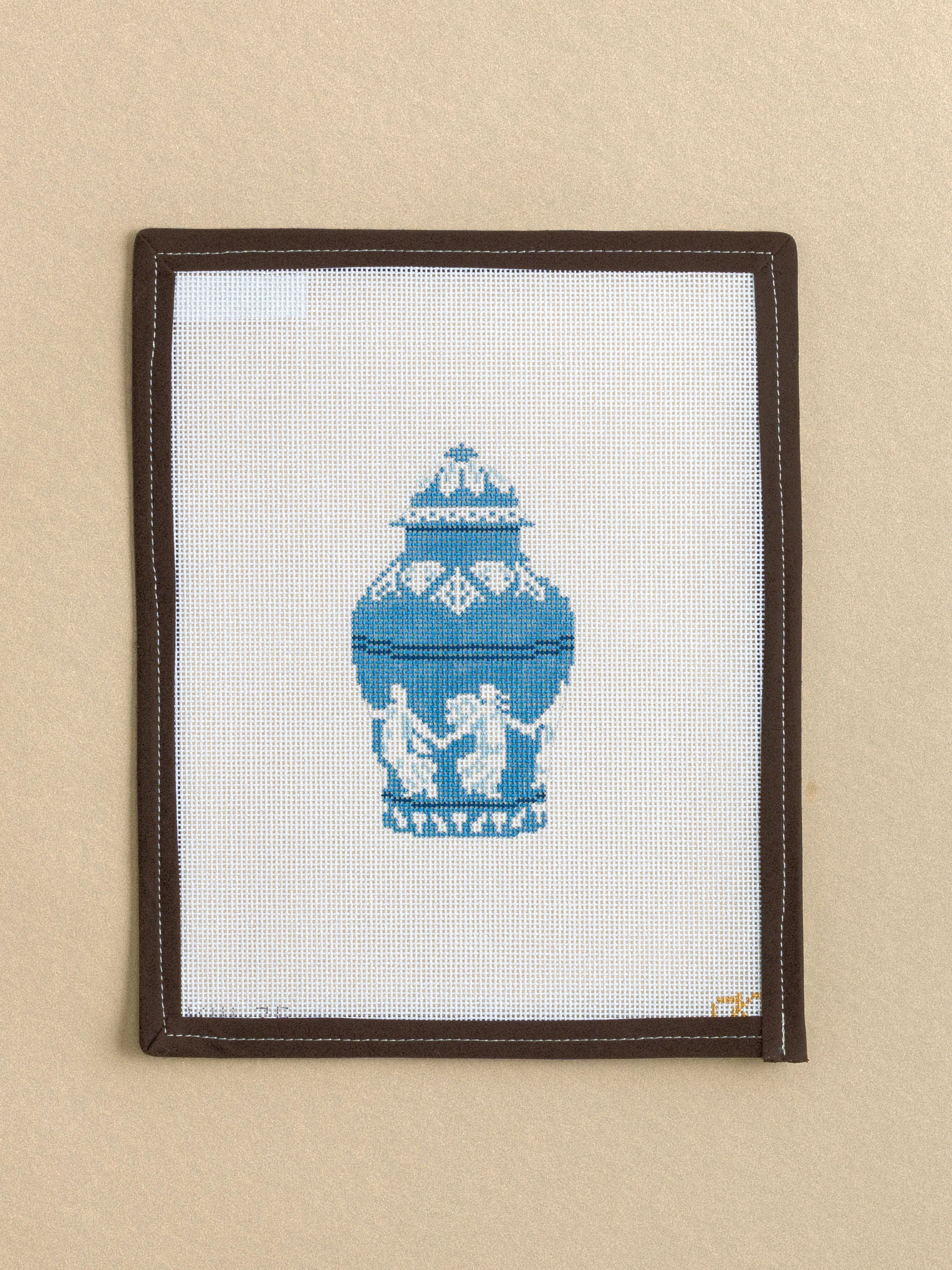 Wedgewood Jar needlepoint canvas by Kate Woodward