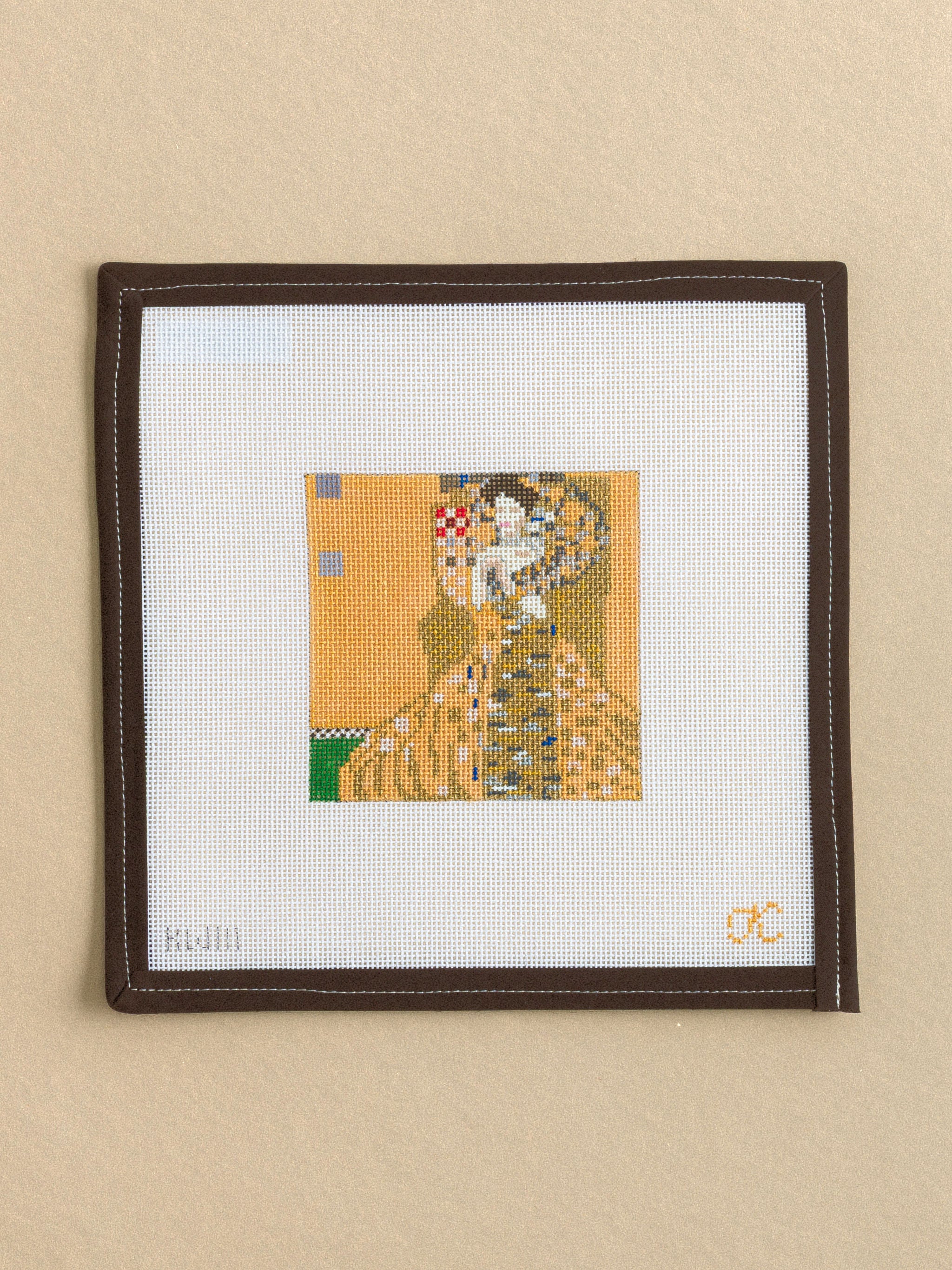 Klimt Woman In Gold needlepoint canvas by Kate Woodward