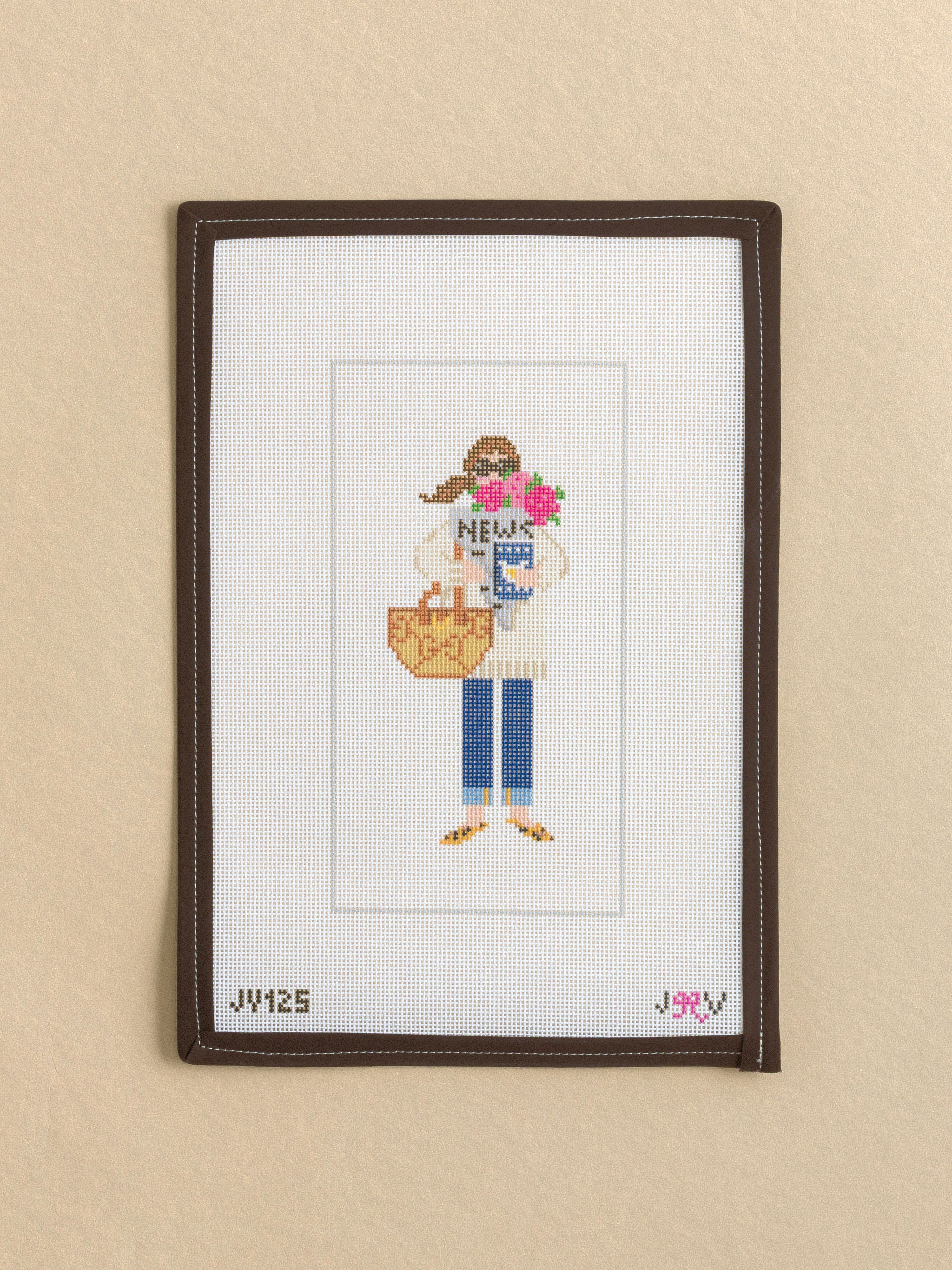 Signature Girl Series - News Flowers & Coffee Girl Brunette