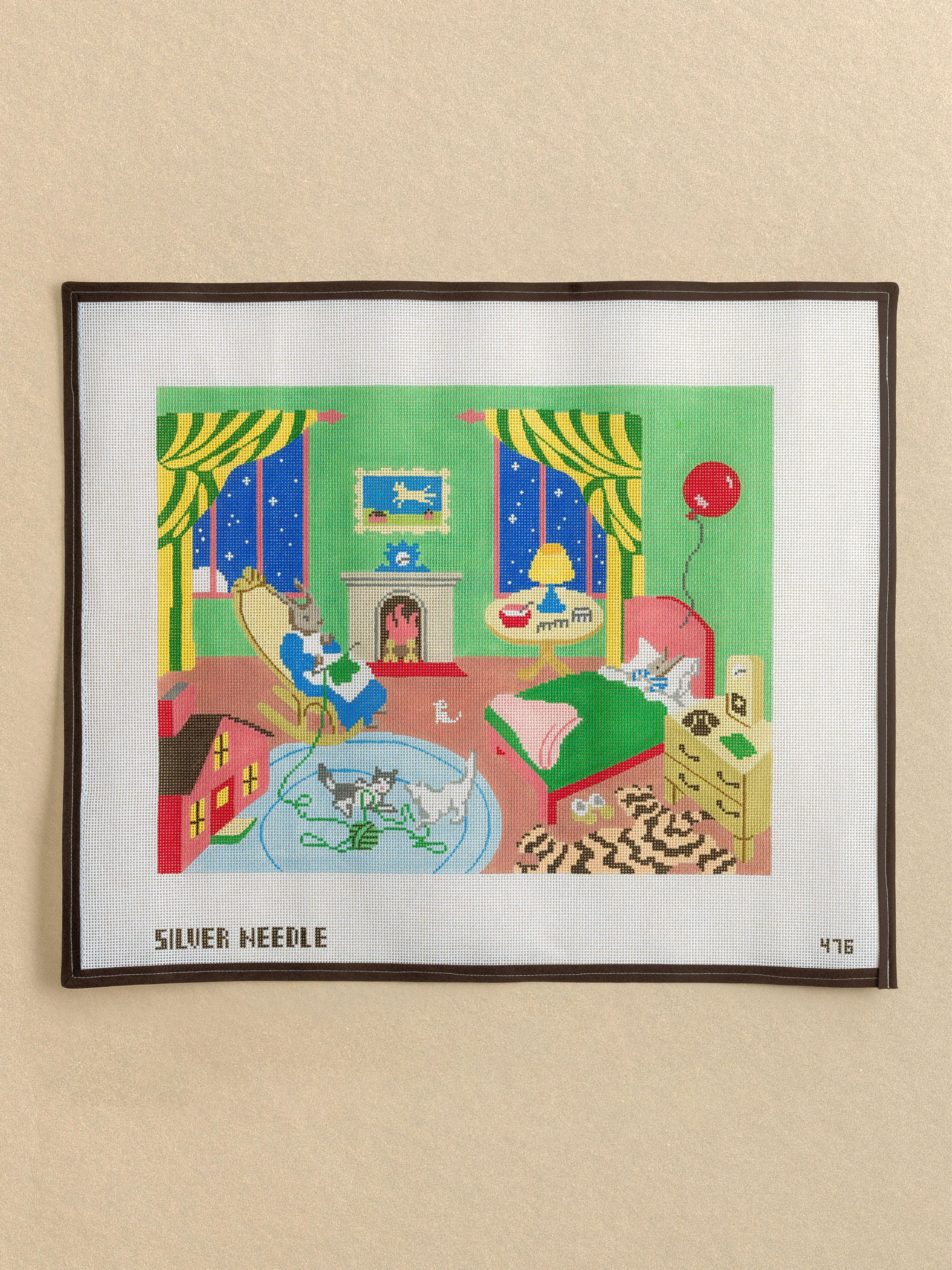Goodnight Moon Great Green Room needlepoint canvas by Silver Needle