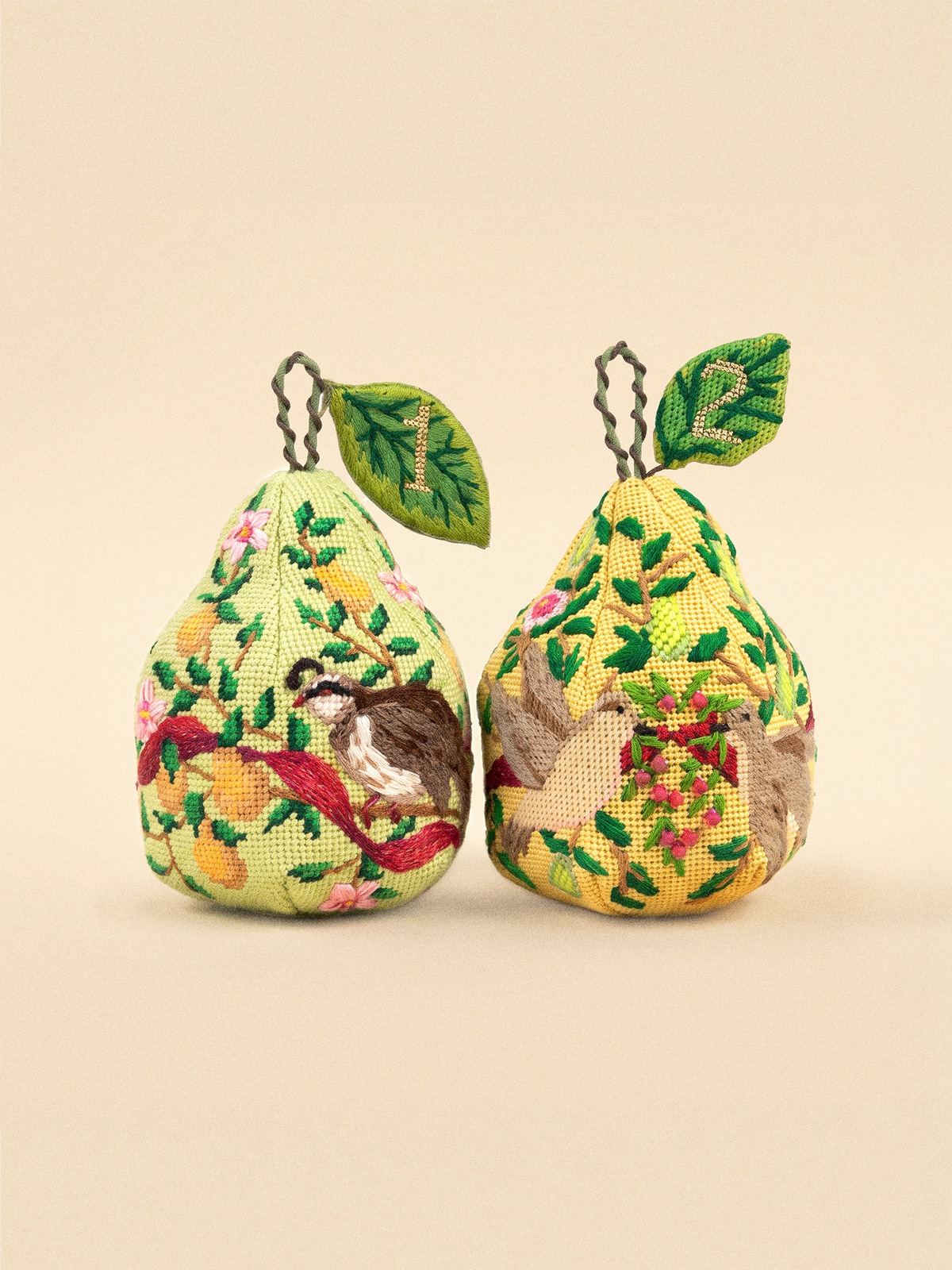 Twelve Days of Christmas 3D Pears — The Full Stitch Along Bundle (12 Canvases + Stitch Guide)