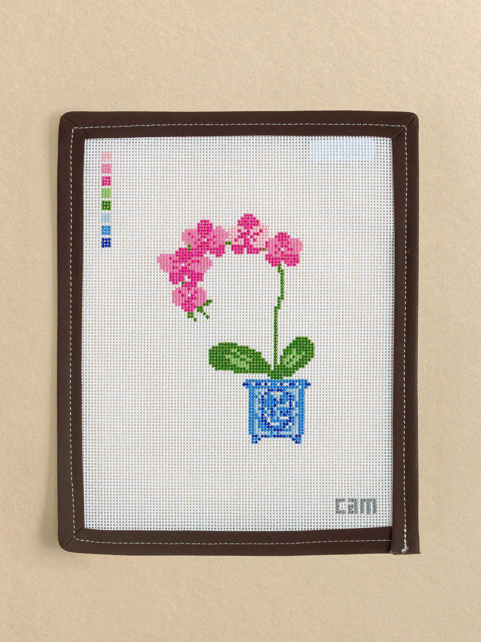 Orchid needlepoint canvas by CAM Designs