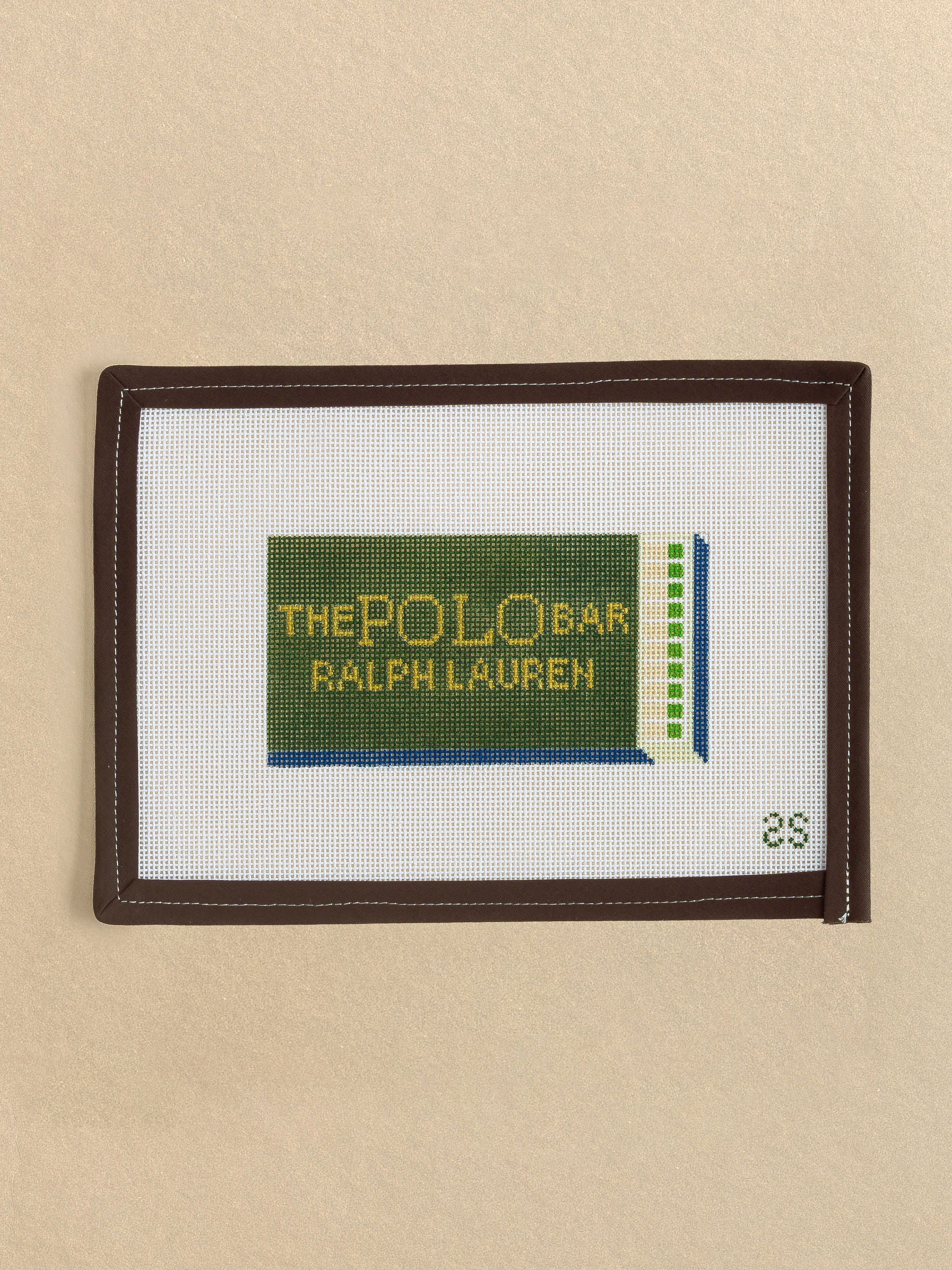 Polo Bar Matchbox needlepoint canvas by Spruce Street Studio