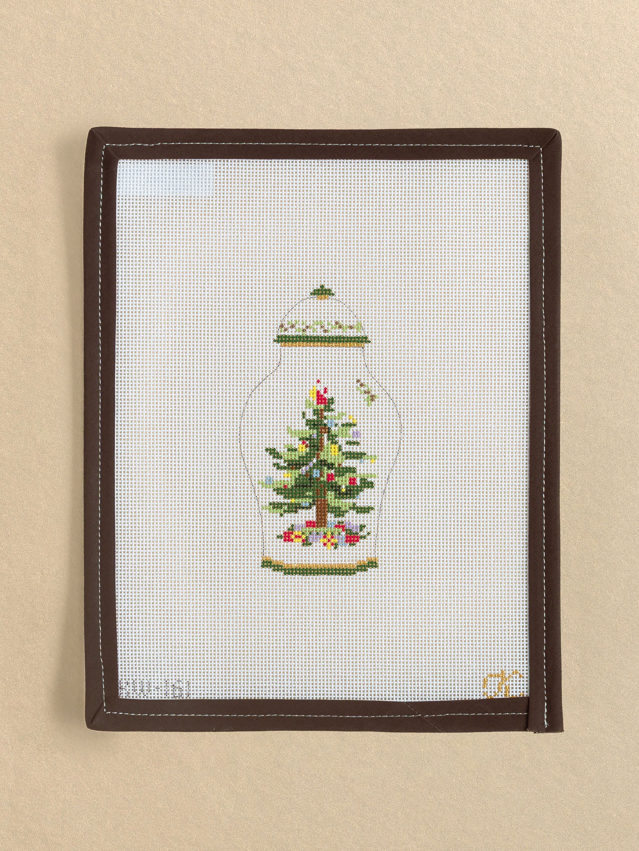 Spode Christmas Ginger Jar needlepoint canvas by Kate Woodward
