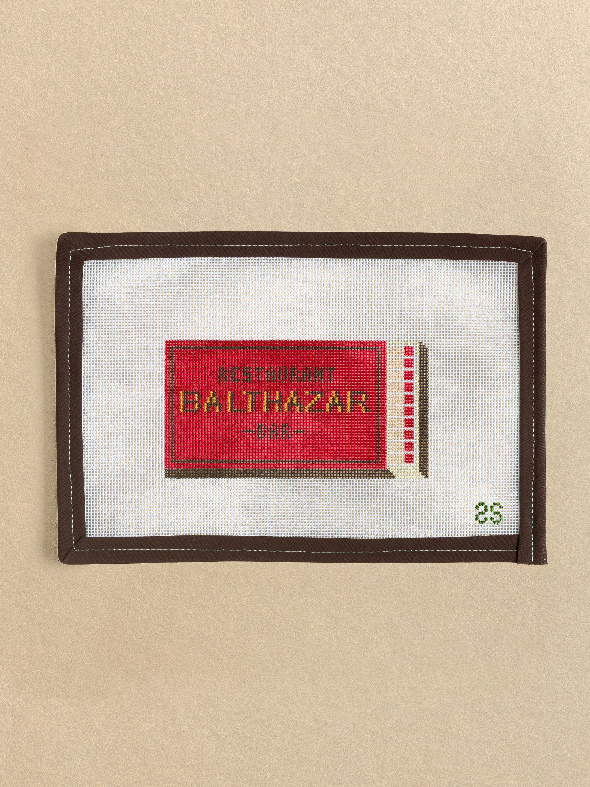 Balthazar New York Matchbox needlepoint canvas by Spruce Street Studio