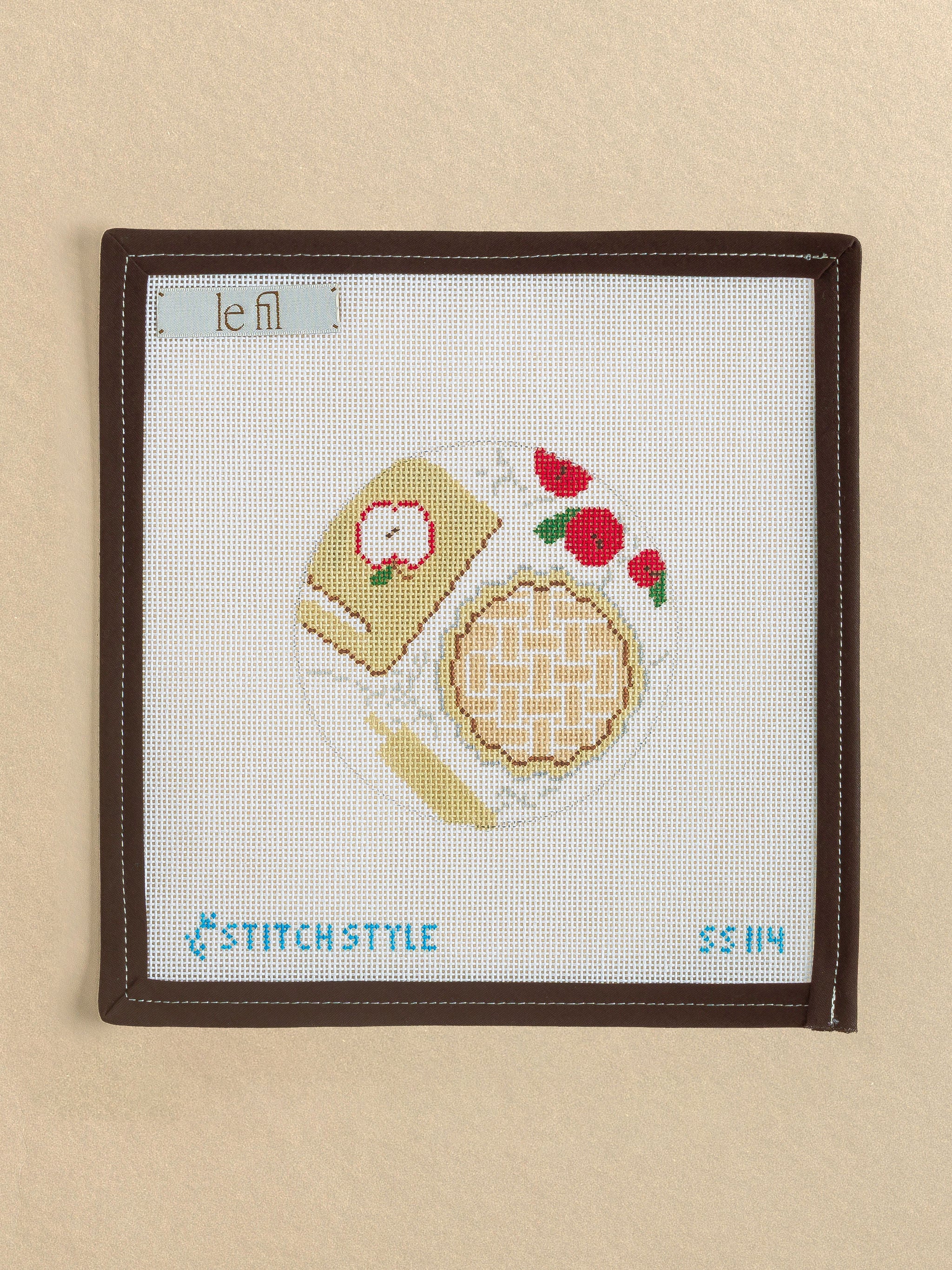 Apple Pie Round needlepoint canvas by Stitch Style