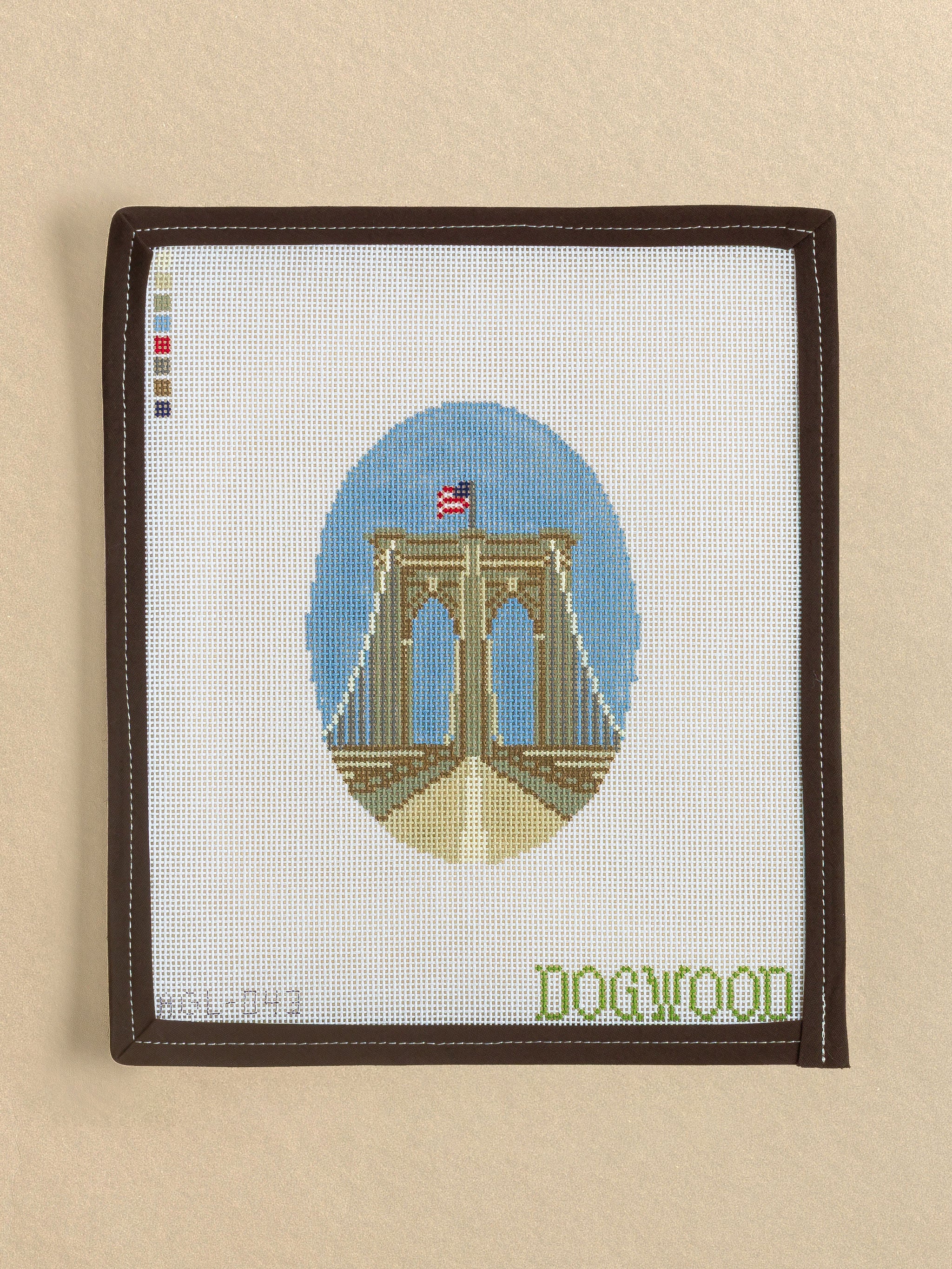 Brooklyn Bridge needlepoint canvas by Dogwood Needlepoint