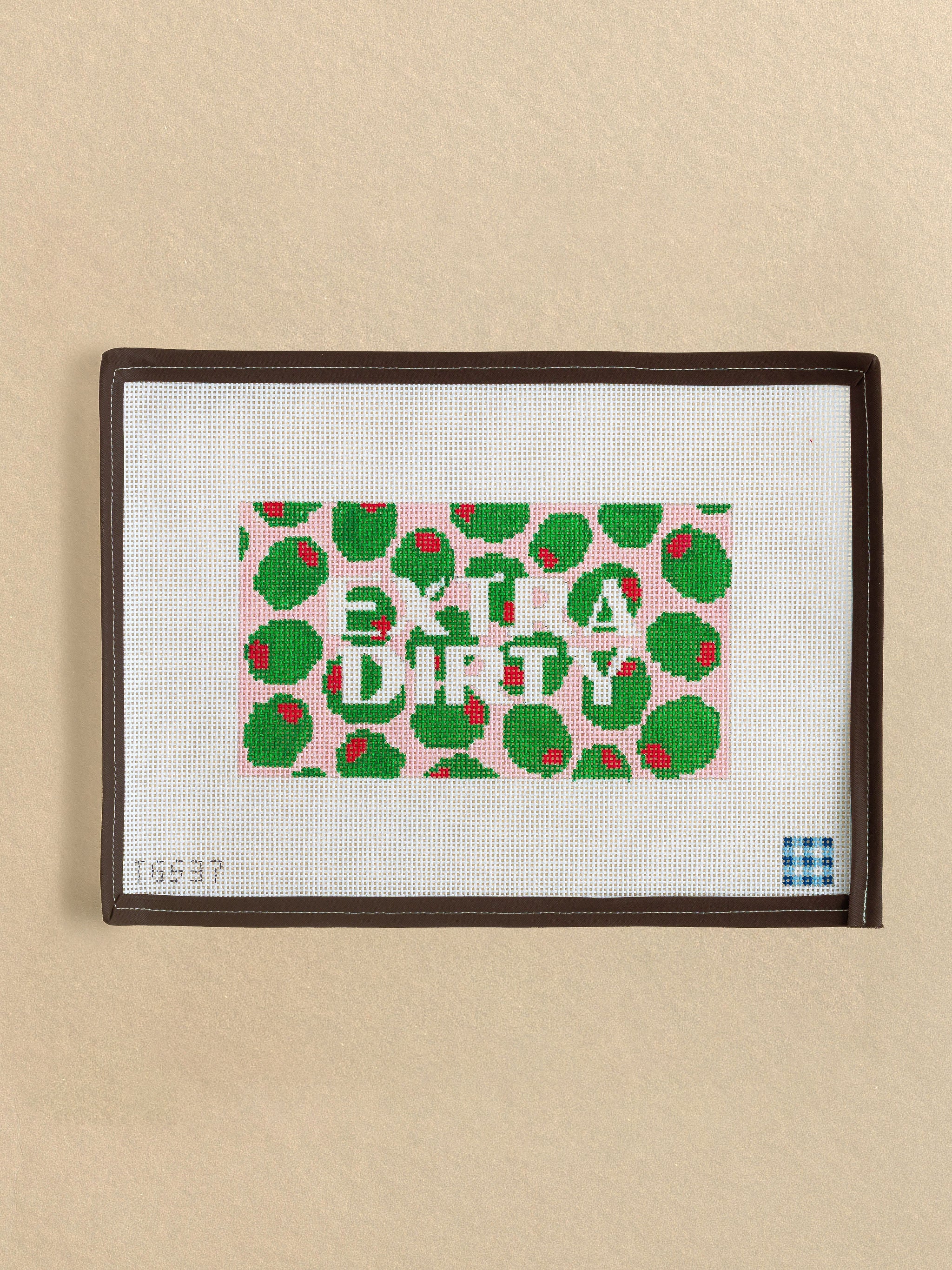 Extra Dirty needlepoint canvas by Caroline Eiseman