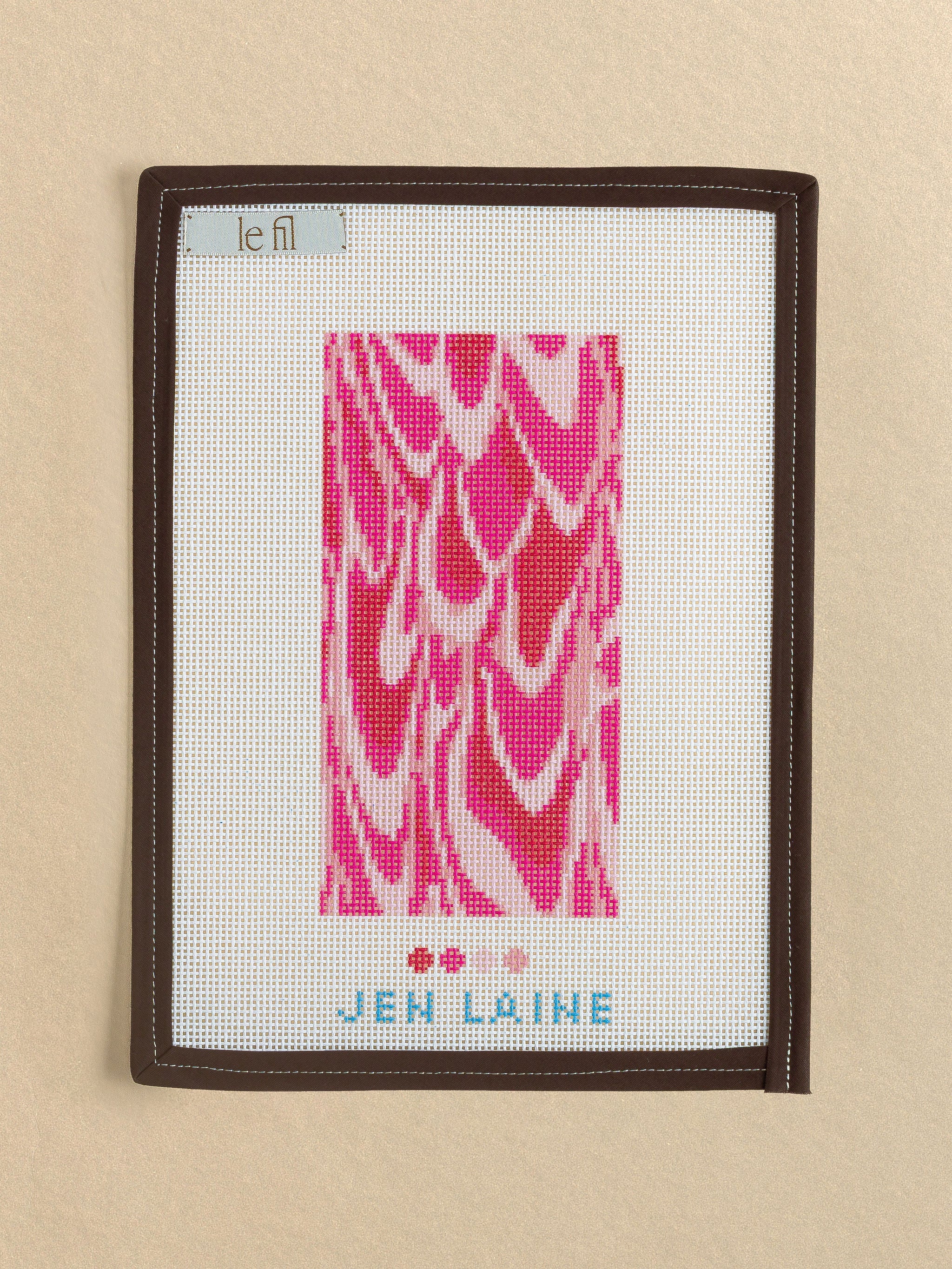 Melted Marble Lipstick Eyeglass Case needlepoint canvas by Jen Laine Designs