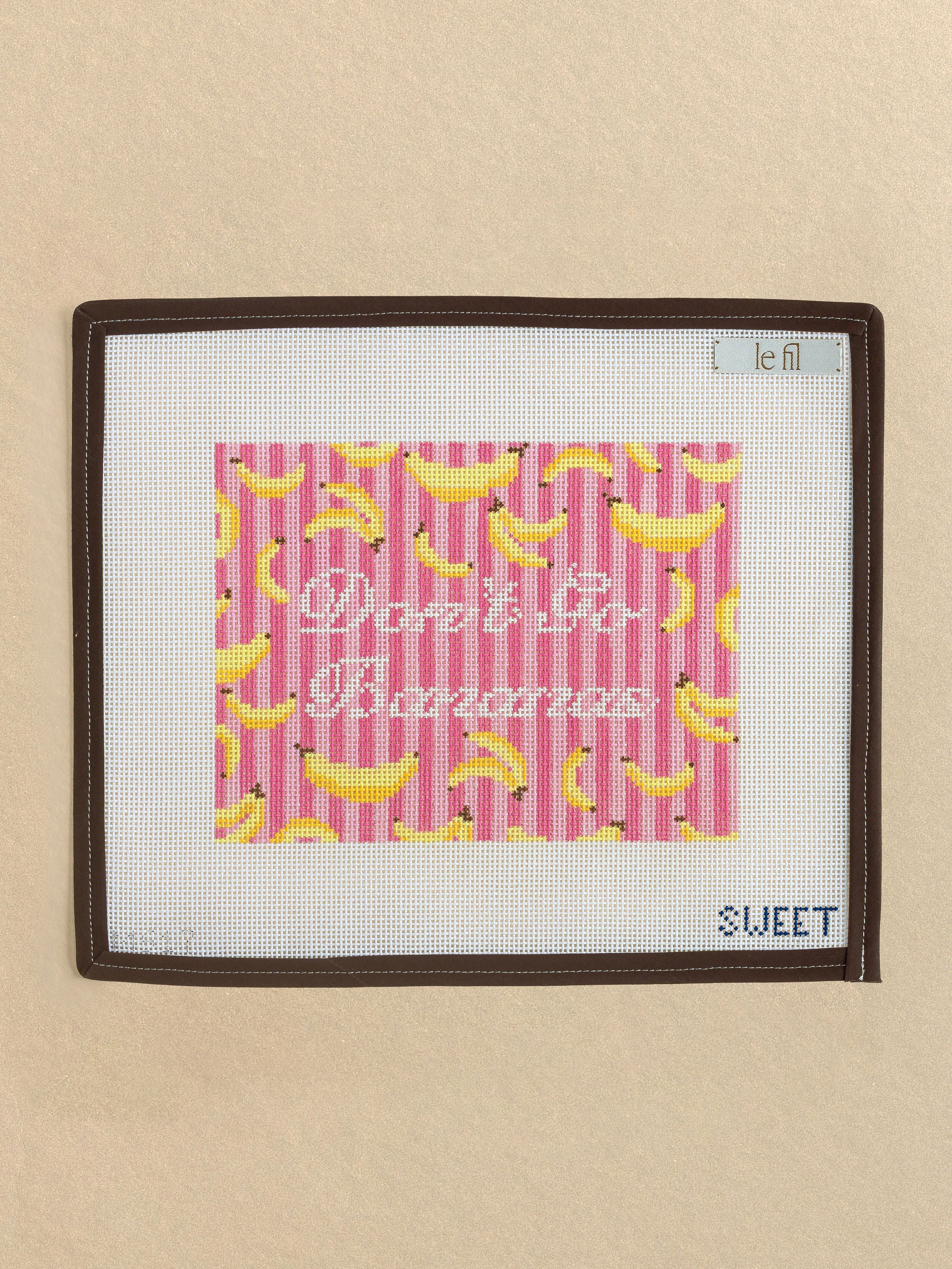Dont Go Bananas needlepoint canvas by Maddie Sweet
