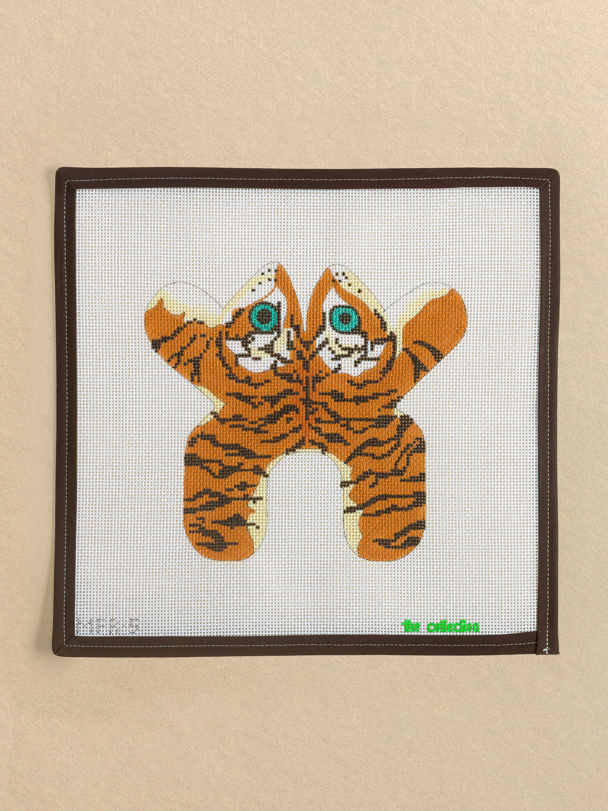 Tiger Mini Frog needlepoint canvas by The Collection Designs