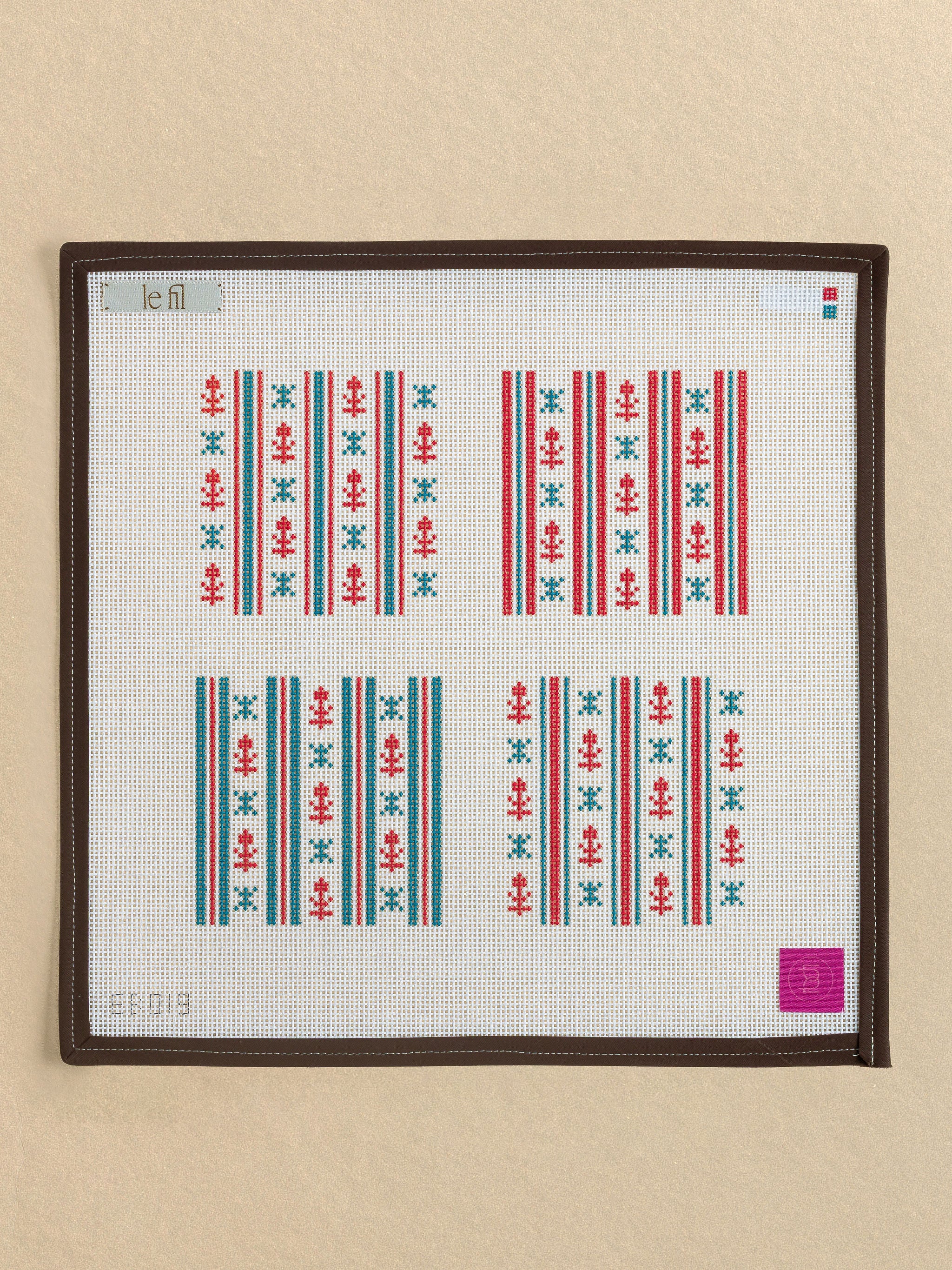 Julia Coaster Set needlepoint canvas by Elizabeth Brooke