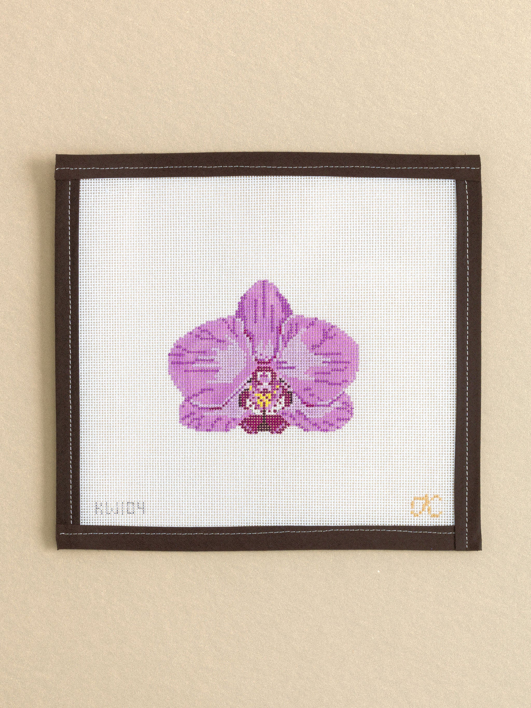 Single Purple Orchid Needlepoint Canvas | Le Fil