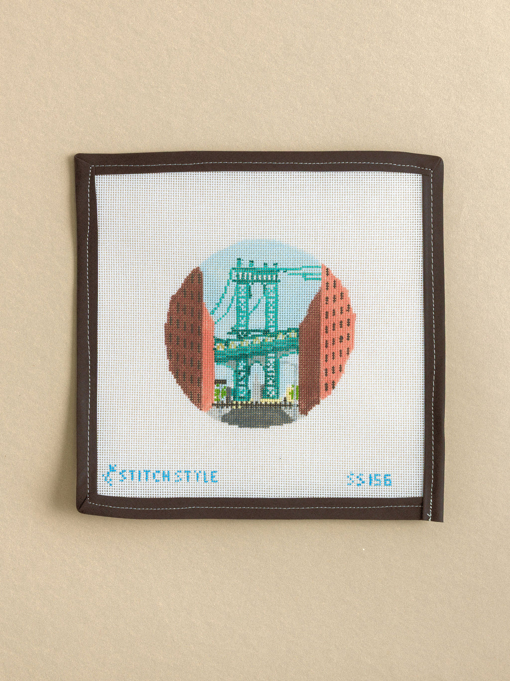 Manhattan Bridge with Stitch Guide Needlepoint Canvas | Le Fil
