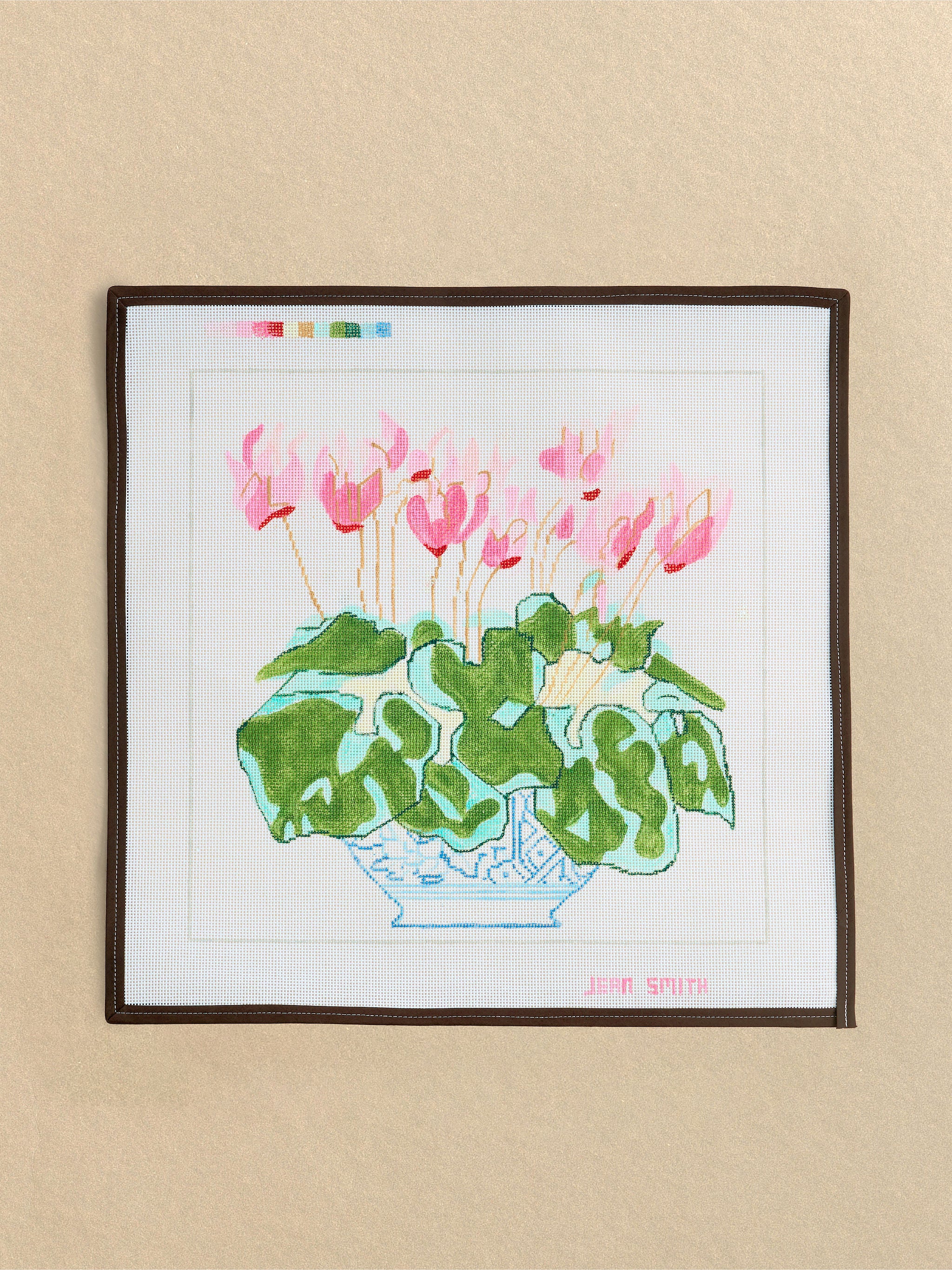 Cyclamen in Blue Bowl